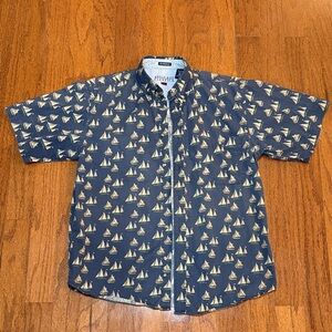 Bugle Boy Blue Shirt with Sailboat Design